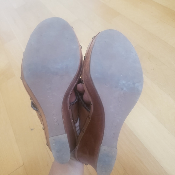 Jack Rogers Brown Letaher Wedge Heel Size 7 - Picture 3 of 5